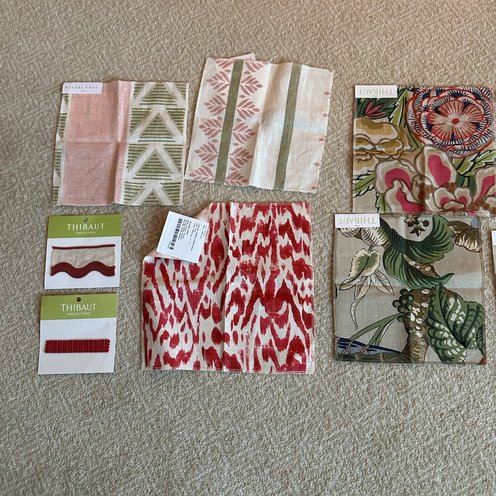 Thibaut Red and Green Fabric Swatch Set